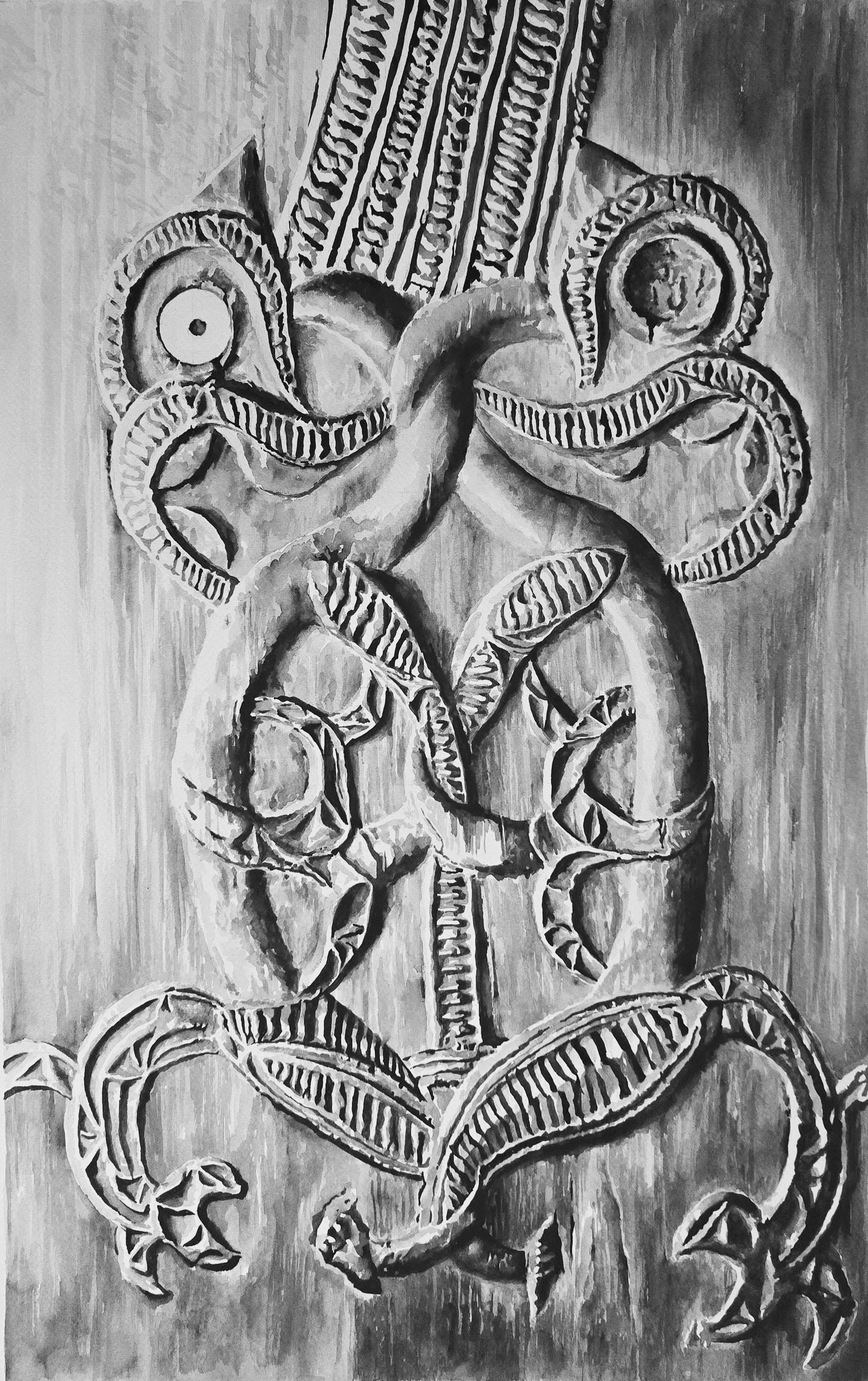 Canoe paddle detail